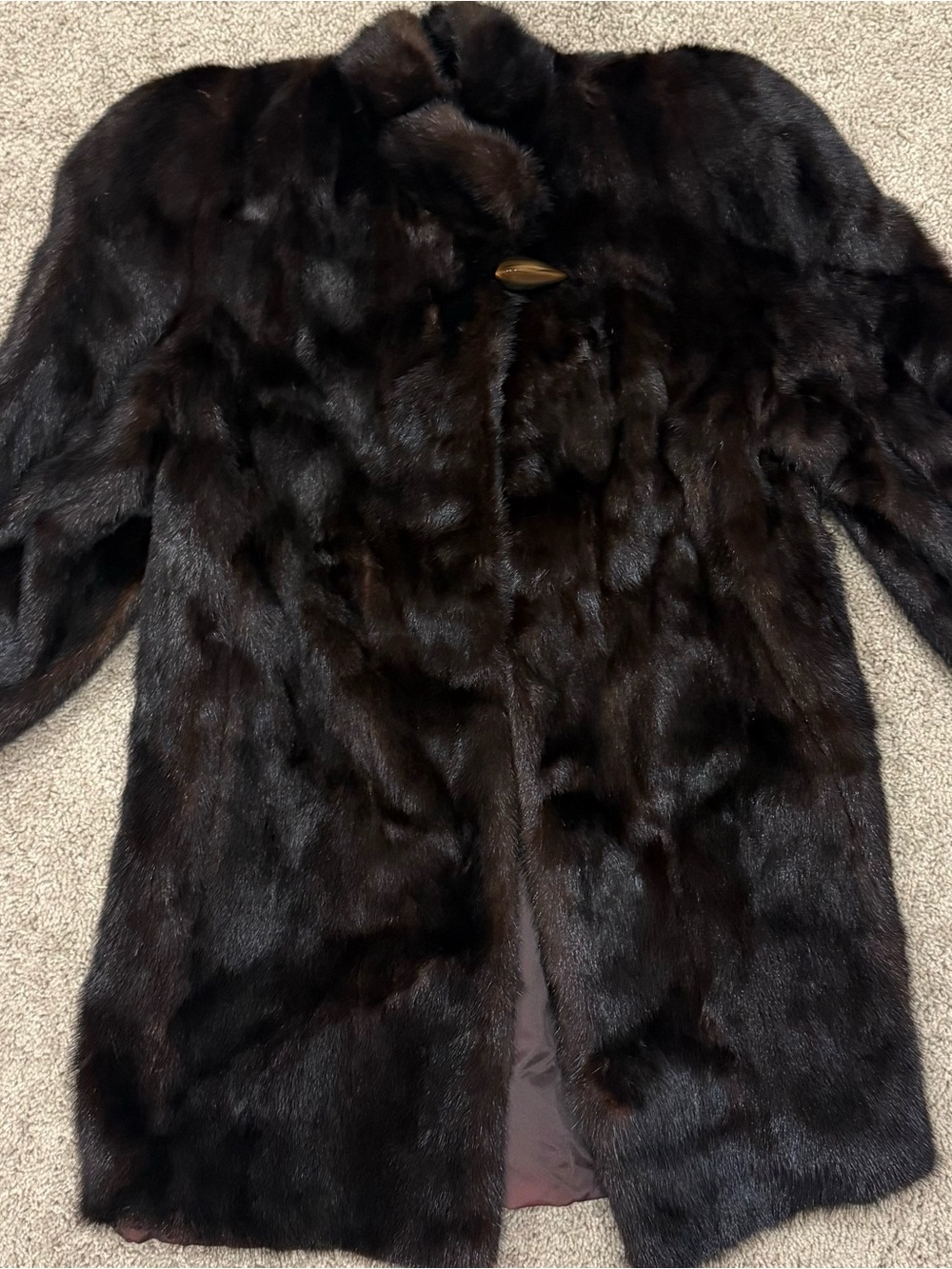 Classic Burgundy Mink Fur Coat - Women's Luxury Jacket